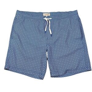 Elysian Swim Shorts Mens Medium Blue White Geometric Print Quick Dry Mesh Lined